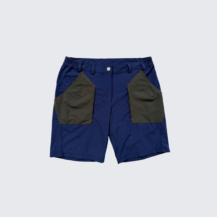 Olive Green Navy Mont-Bell Outdoor Pop-up Pocket Nylon Shorts - Unisex - S