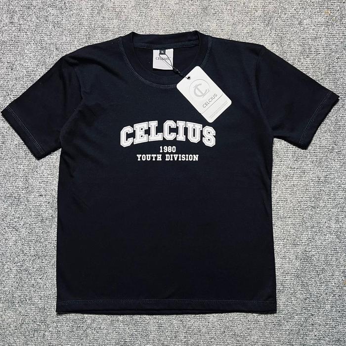 KAOS ANAK HITAM CELCIUS CATTON COMBED PREMIUM 1-10 TAHUN Keren Atasan