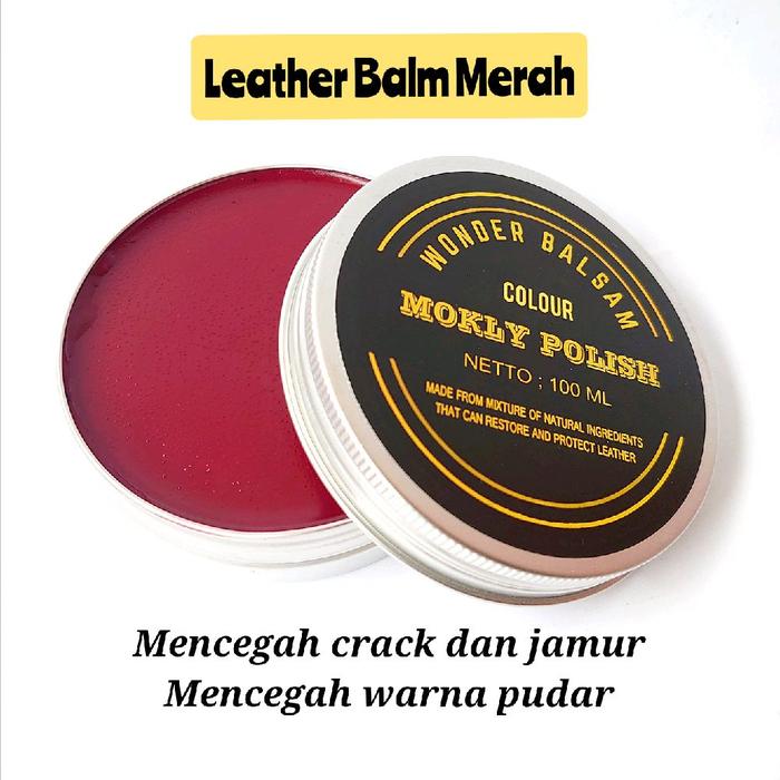 leather balm/semir sepatu/semir merah/wonder balsam untuk perawatan tas kulit, sepatu, dompet, jaket