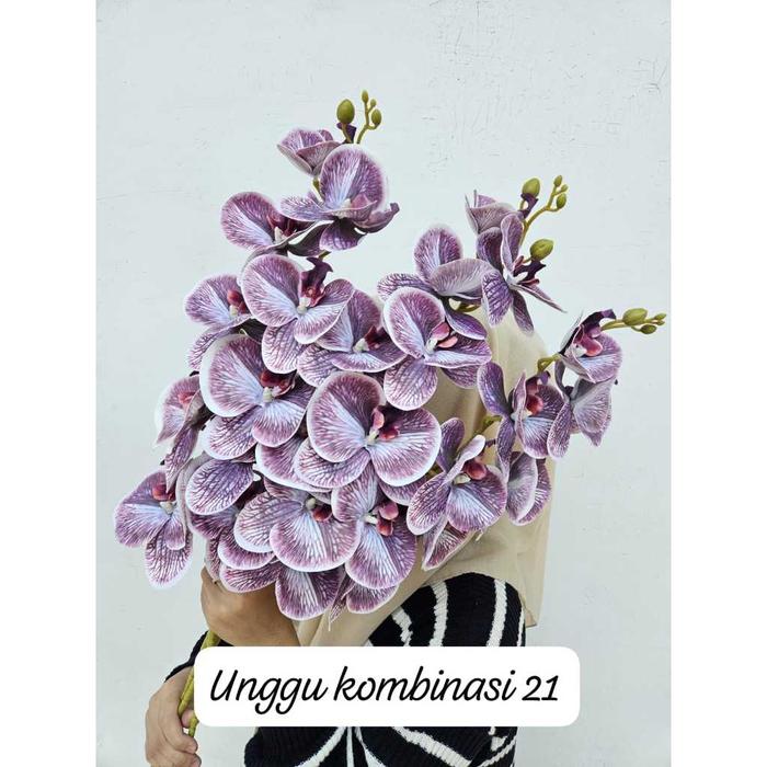 BUNGA ANGGREK ARTIFICIAL PREMIUM PALSU PLASTIK DEKORASI