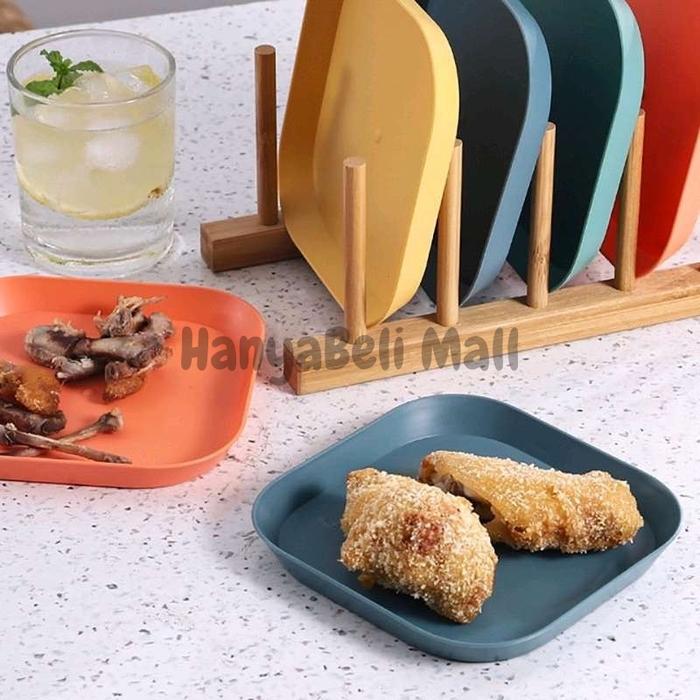 [HBM] Piring Saji Piring Makan PlastikTempat Wadah Jerami Gandum Snack Kue Buah Sayuran