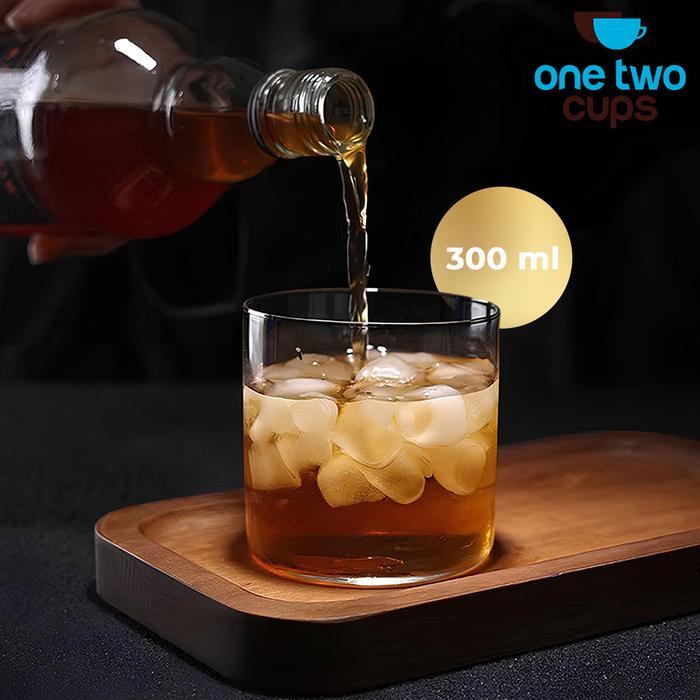 Cahayastore - Gelas Whisky Kaca | Cocktail Rock Glass | Gelas Minuman 300ml