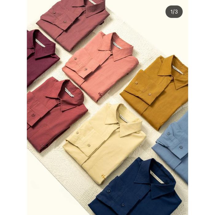 Ready- Edria Shirt - Edria Wrap Shirt HL || Kemeja Basic Wanita Oversize By Heaven Lights
