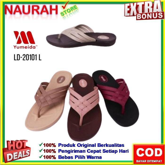 Sendal Jepit Wanita Yumeida LD 20101 L Sandal Jepit Silang Anyam Tali Karet Jelly Empuk Anti Slip Sh