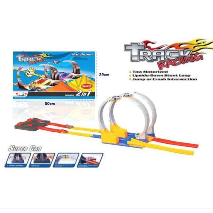 Mainan Track Racing Hotwheels Halilintar 3 Jalur Dan 2 jalur