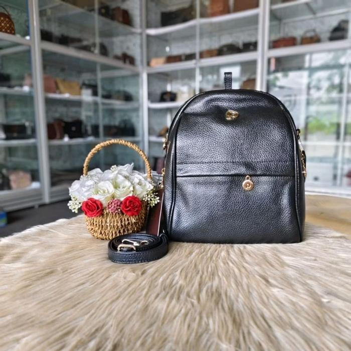 Tas papillon k3514 warna hitam bisa diselempang dan digendong (ransel)