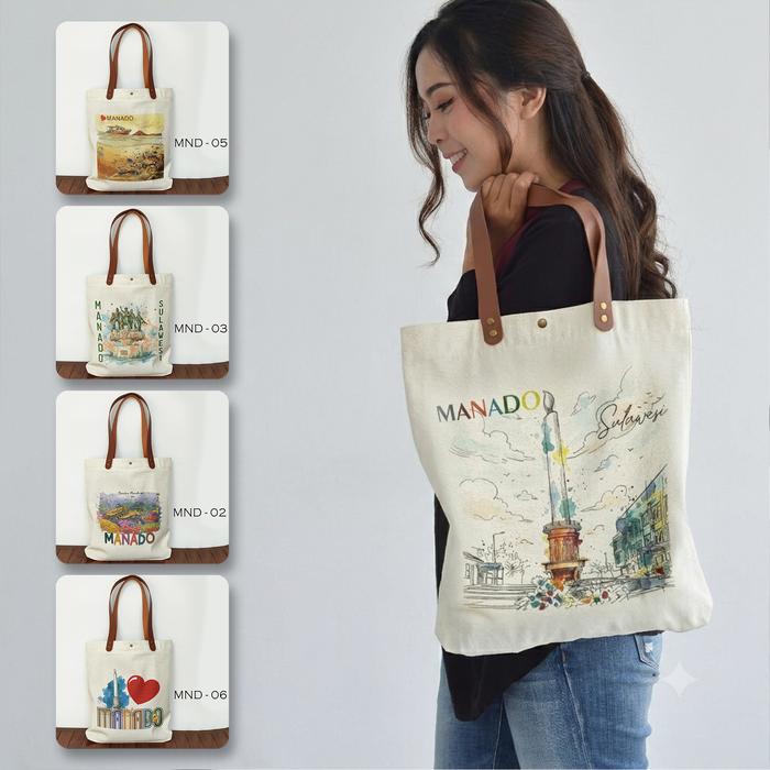 Tote bag Canvas oleh oleh Manado Tas Souvenir Manado Sulawesi