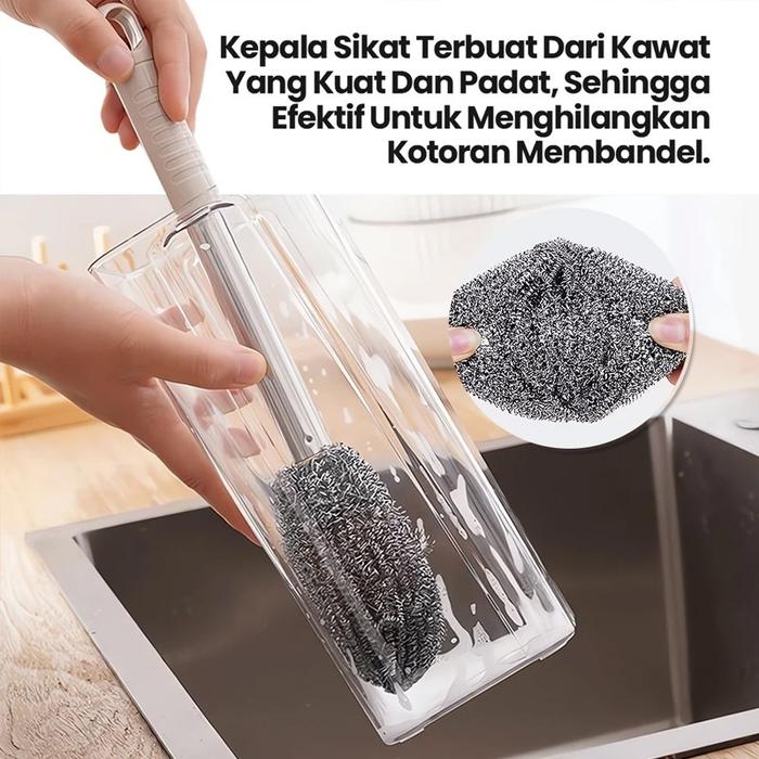 Sikat Kamar Mandi Gagang Panjang Sikat Kawat Sikat Kawat Toilet Dengan Pegangan Panjang Pembersihan