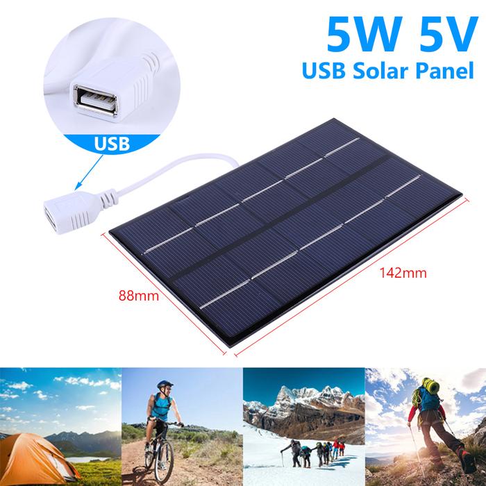 5W 5V Portable Solar Panel Polysilicon USB Solar Cell Panel Solar