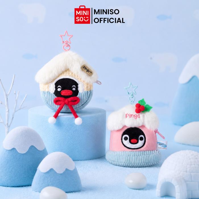 MINISO x PINGU Wish Collection Plush Coin Purse Bag Charm Dompet Koin Gantungan Tas Boneka Pingu Pin