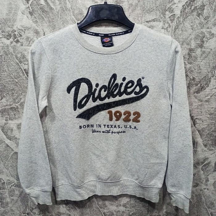 sweater crewneck DICKIES abu2 Sz M casual tebal harian