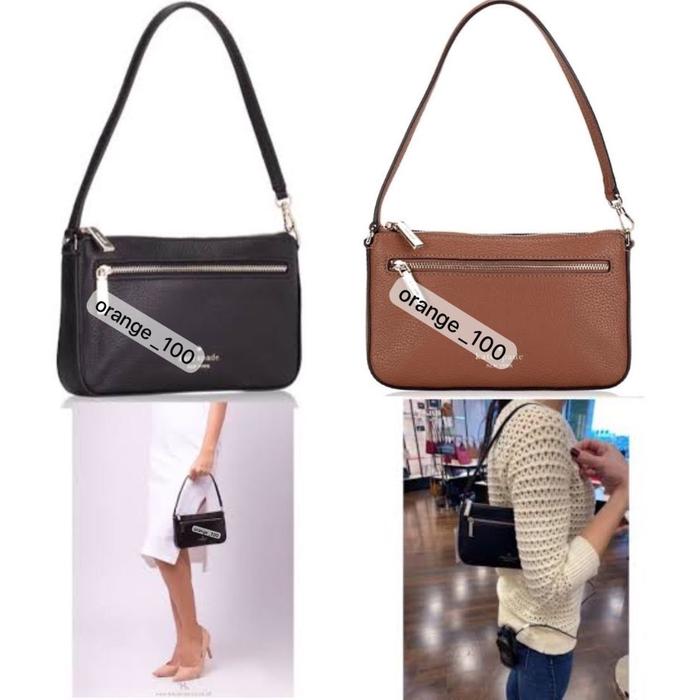 TAS WANITA KS LEILA CONVERTIBLE WRISTLET PEBBLED LEATHER ORIGINAL