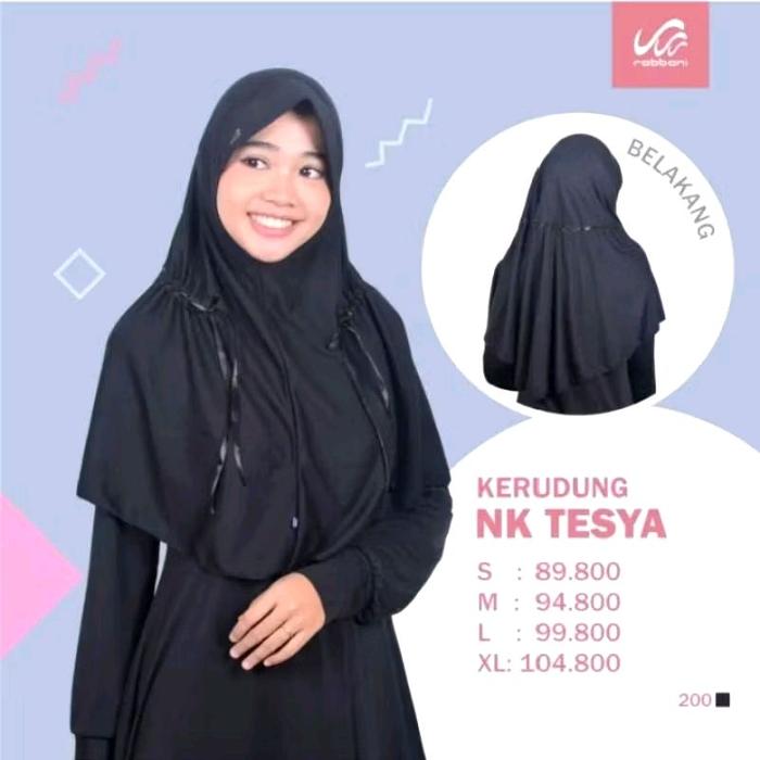 Krd Rabbani Ori | Kerudung Rabbani Tesya Hitam | Rabbani Hitam | Krd Tesya | Diskon spesial | Terlar