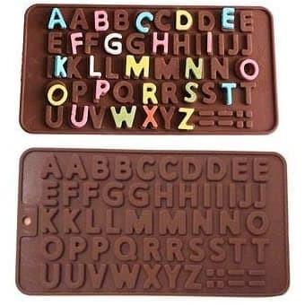 Cetakan Silikon Puding Coklat Es Silicone Jelly ALPHABET HURUf Letter
