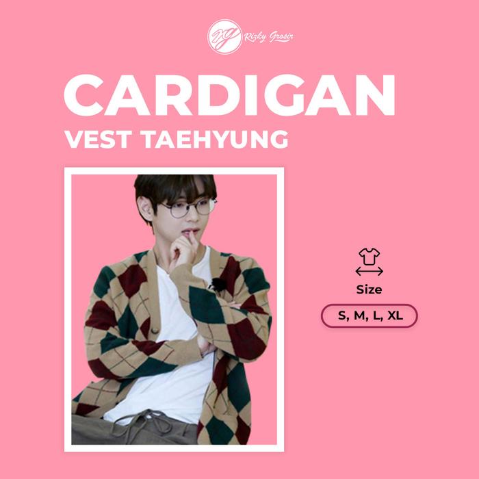 [READY STOCK] / Cardigan taehyung BTS RUN / v cardigan vest rhombus