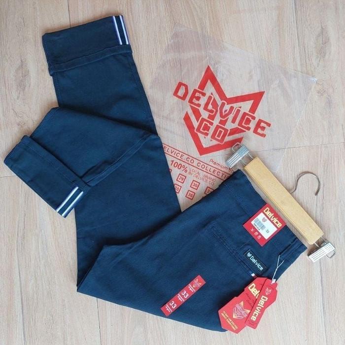 Celana Pria Chino Slim Fit Panjang Pria Kerja Kantor Santai Liburan Cowok Selvedge Original Delvice