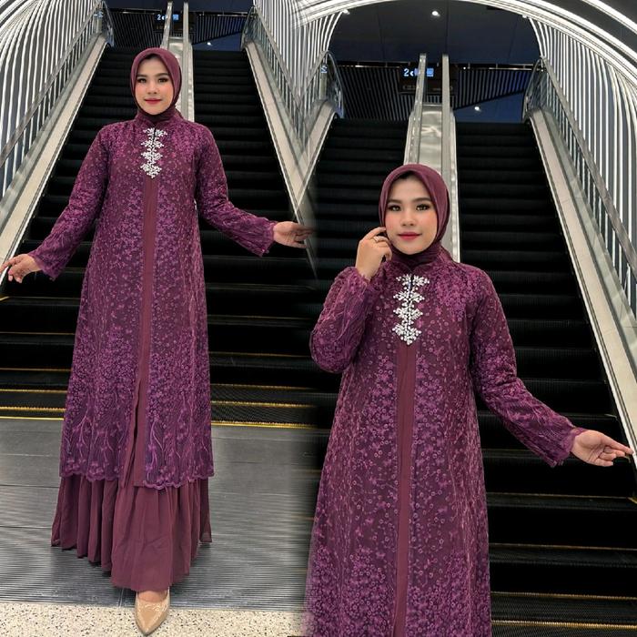 khintani dress/gamis outher tile payet/gamis tile mixs ceruty/gamis pesta Mewah/gamis outher rompi l