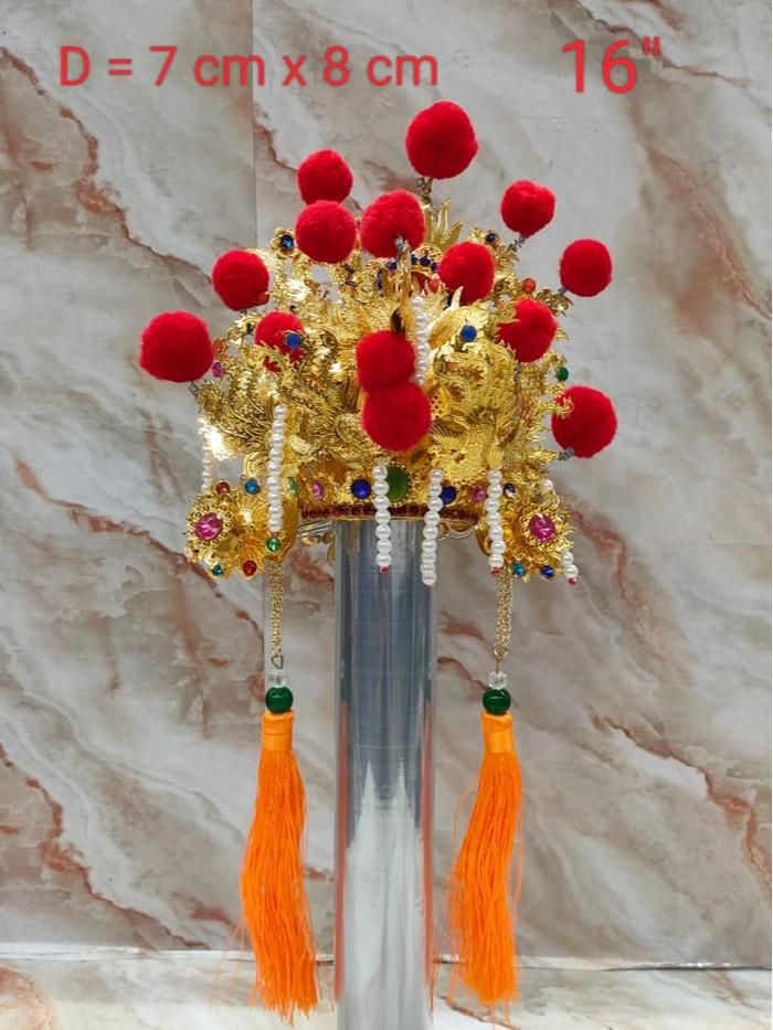 mahkota topi patug dewi kwan im guan yin - 16 inch