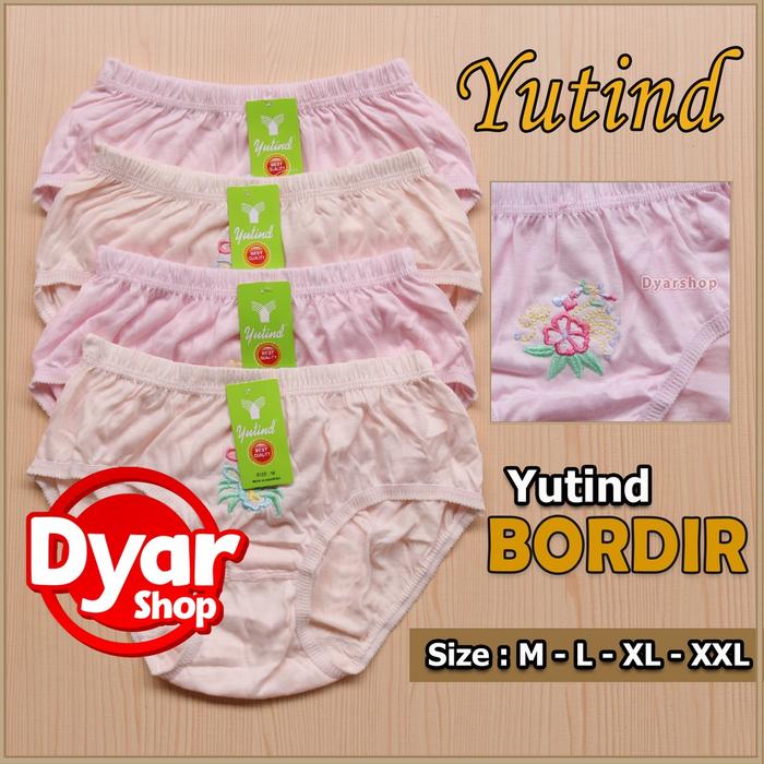 [ 6 pcs ] CD Yutind Bordir | Yutind Celana Dalam Wanita Dewasa Motif Bordir Murah Berkualitas - Dyar