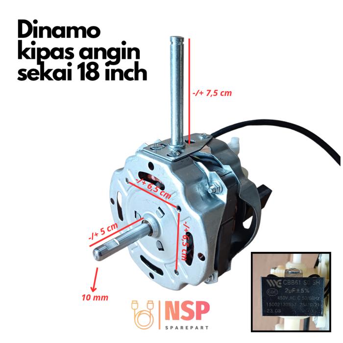 Dinamo Kipas Angin 3in1 Sekai 18 Inch Baling Baling Besi / Mesin Kipas Angin Tornado Advance Trisoni