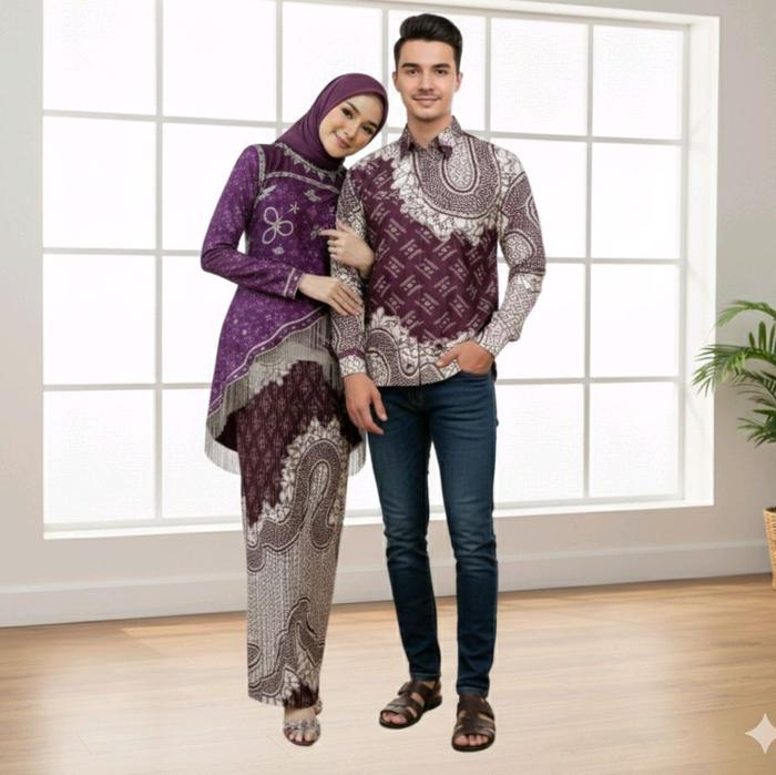 {Toko.Sky} Couple Kebaya Hanura/Couple Kemeja Batik+Setelan Kebaya - Couple Kebaya Modern Baju Wanit