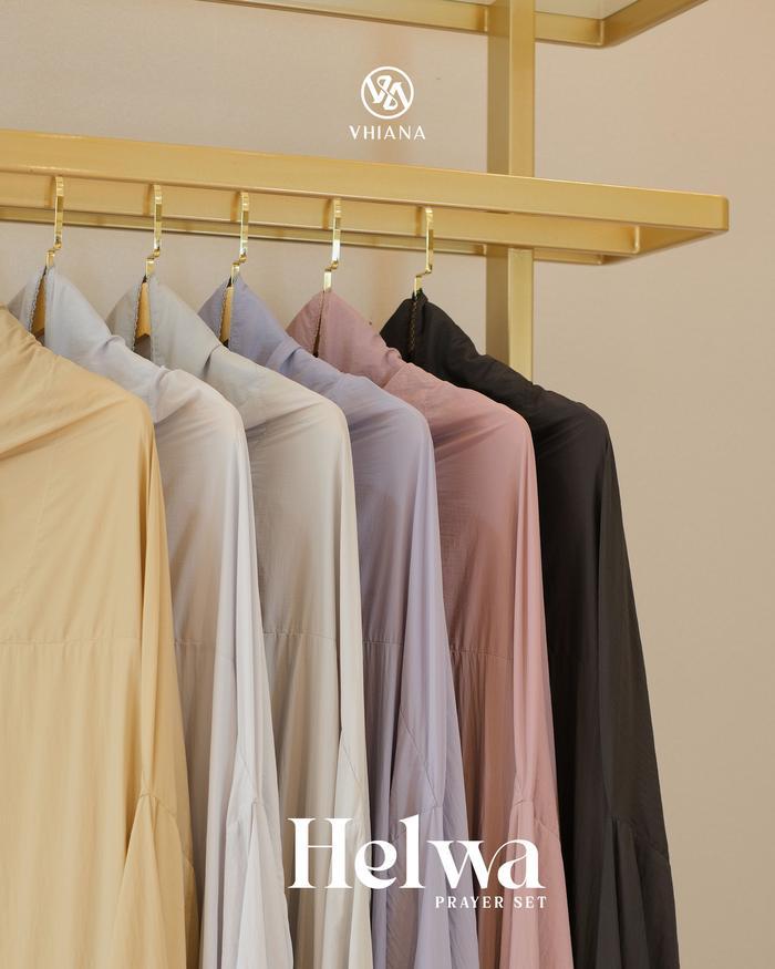 VHIANA HELWA Travel Set Mukena Travel Parasut Silk Premium Muslim Dewasa