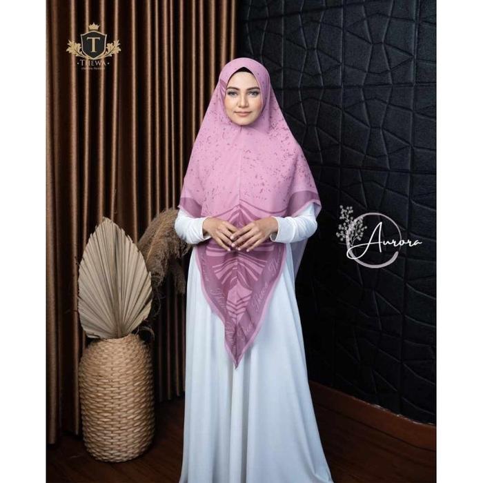 Dapatkan Hijab Printing /Khimar Aurora Printing / Thewa Hijab / Kerudung Syari Printing / Jilbab Ins