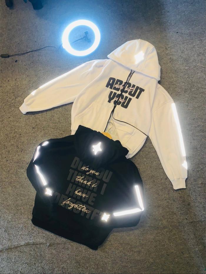 SWEATER HOODIE ABOUT YOU HOODIE DOUBLE ROSLETING ZIPPER - KUPLIK SHERPA REFLEKTIF MENYALA