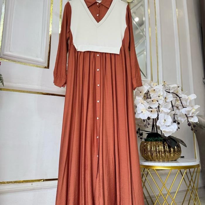gamis polos mix rajut busui