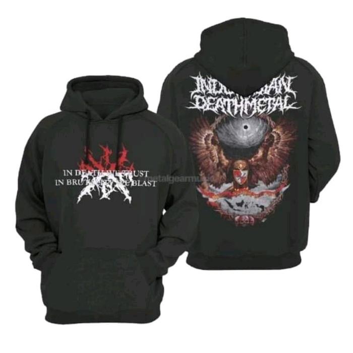 IDDM - RAW HOODIE ORIGINAL - SWEATER BAND METAL Pria Distro Unisex Keren Zipper Fleece Merah Jumper
