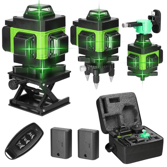 16 Lines 4D Laser Level 3Β° Cross Line Laser Level Green Beam Lines