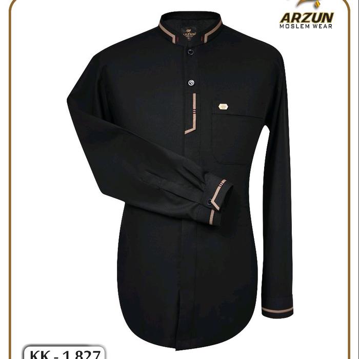 DF/2 KEMEJA KOKO ARZUN LENGAN PANJANG HITAM/ KEMKO ARZUN PANJANG