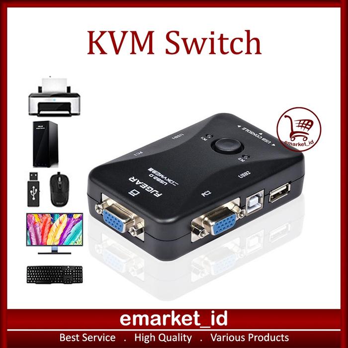 KVM Switch 2 Port USB Manual VGA