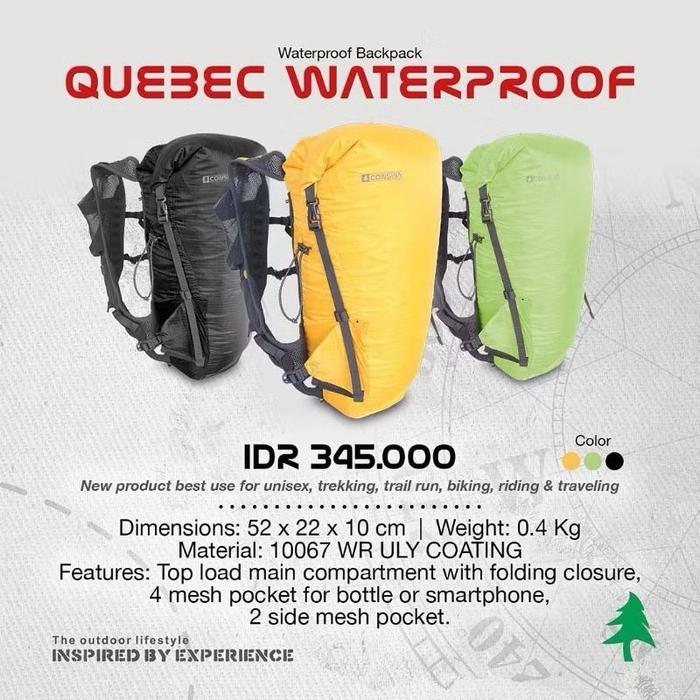 CONSINA Quebec Ransel Waterproof Tas Punggung Backpack Outdoor Gunung Hiking Trail Running Ultra Lig