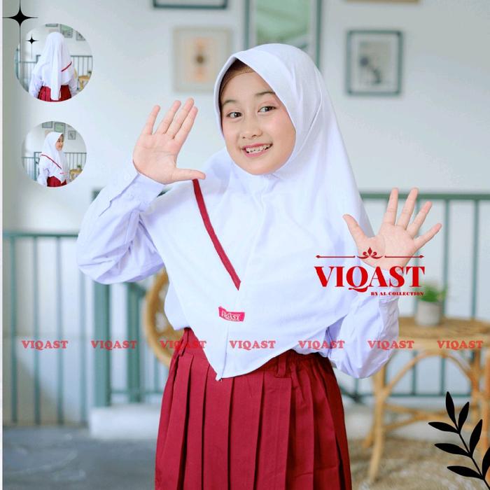HIJAB ANAK SEKOLAH LIST SAMPING AINUN ANISA 6-10 TAHUN JILBAB SEKOLAH TERBARU Kerudung Serut Muslim