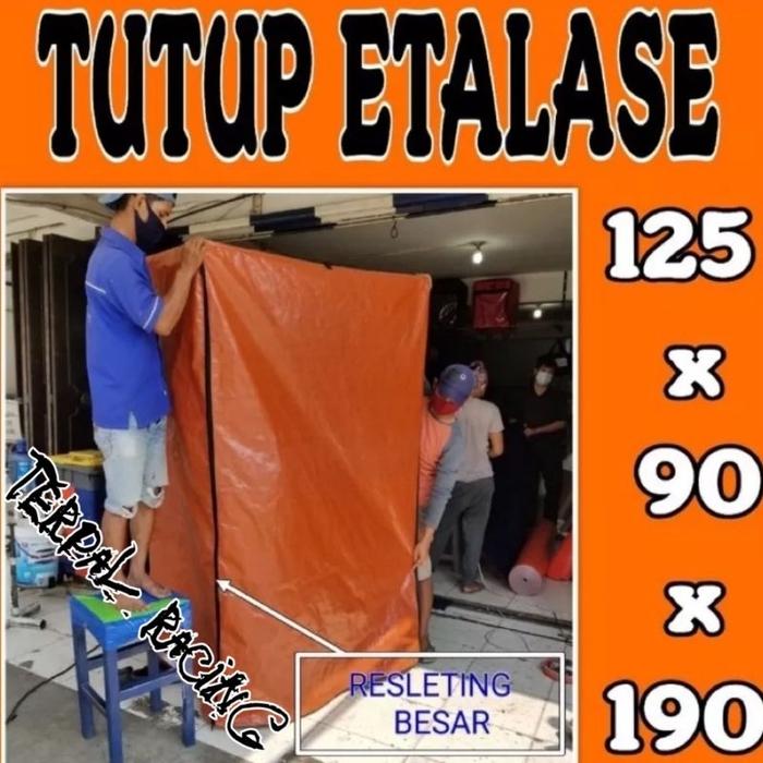 TERPAL TUTUP ETALASE GEROBAK BAHAN A3 UK 125x90x190 CM (PxLxT)BISA COSTUM Kualitas Tinggi