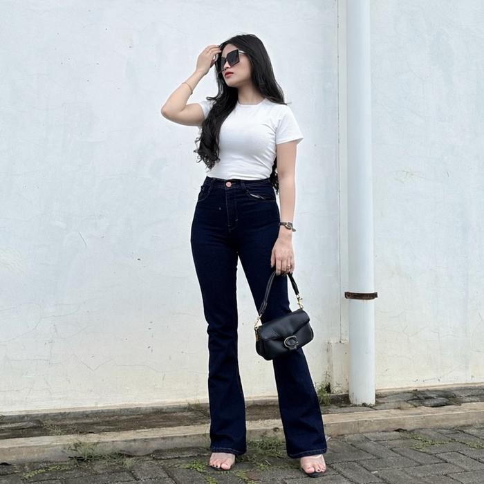 Zora - Jeans Cutbray Highwaist Wanita Kekinian Jeans Celana Cutbray Jeans Wanita Stretch Terbaru 202