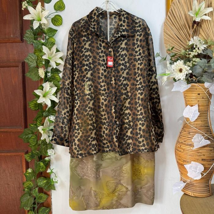 Set Blouse Leopard Vinatage Rok