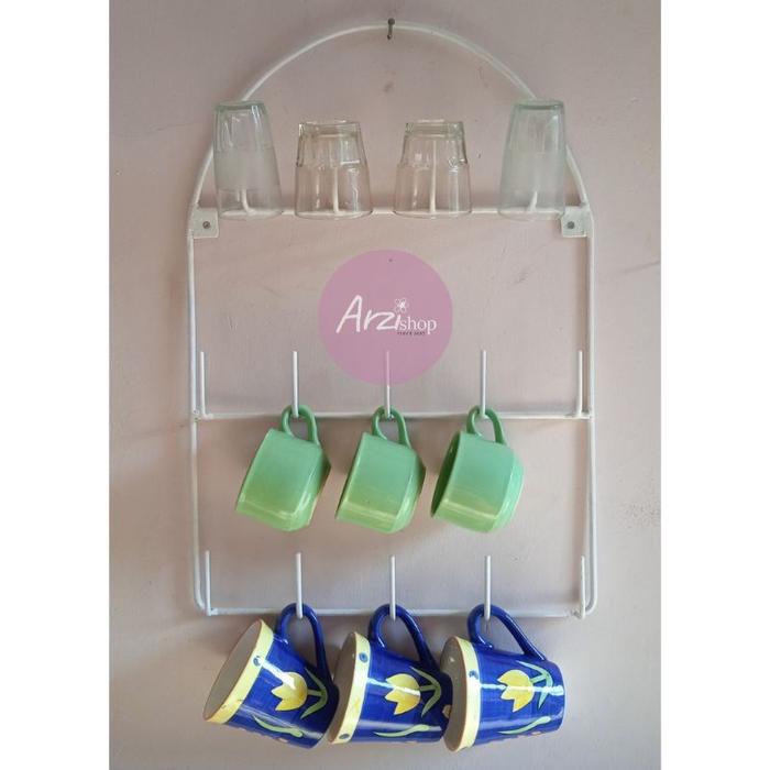 READY Rak Gelas Dinding/Rak Gelas/Rak Besi/Rak Gelas Estetik/Rak gelas gantung/Rak Gantung