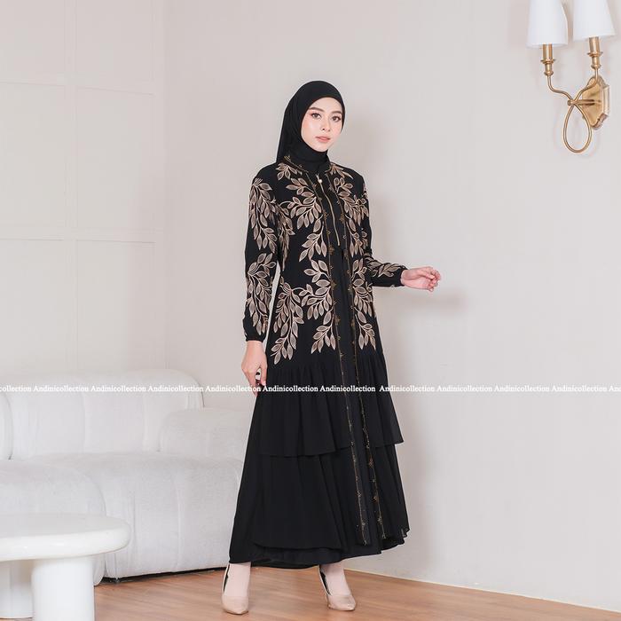 Andinicollection Abaya Hitam 517 - Gamis Wanita Abaya Hitam / Gamis Hitam Umroh / Abaya Hitam / Gami