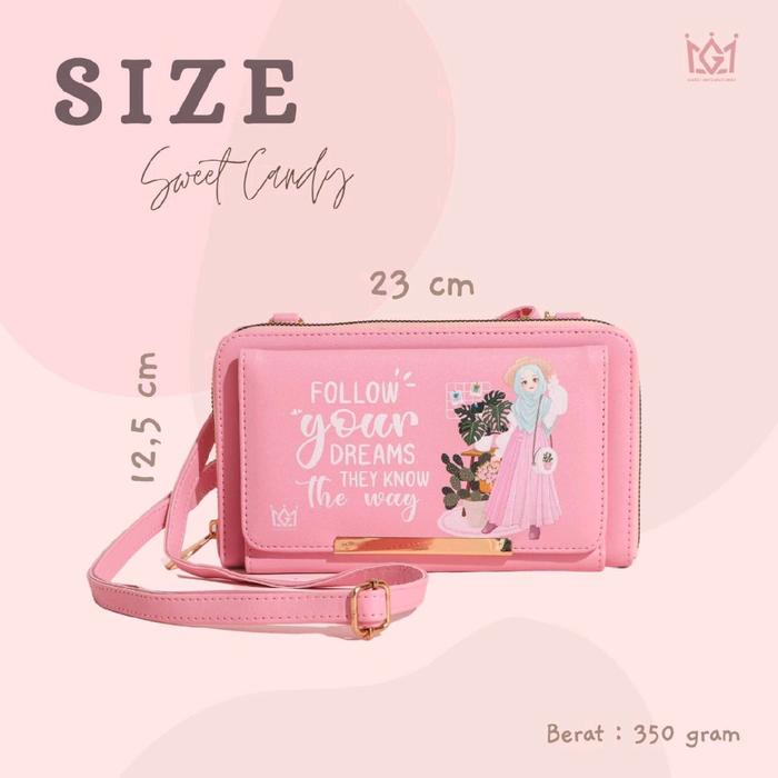 Sweet candy wallet by ganci unyu muslimah / dompet wanita / tas selempang bahu wanita