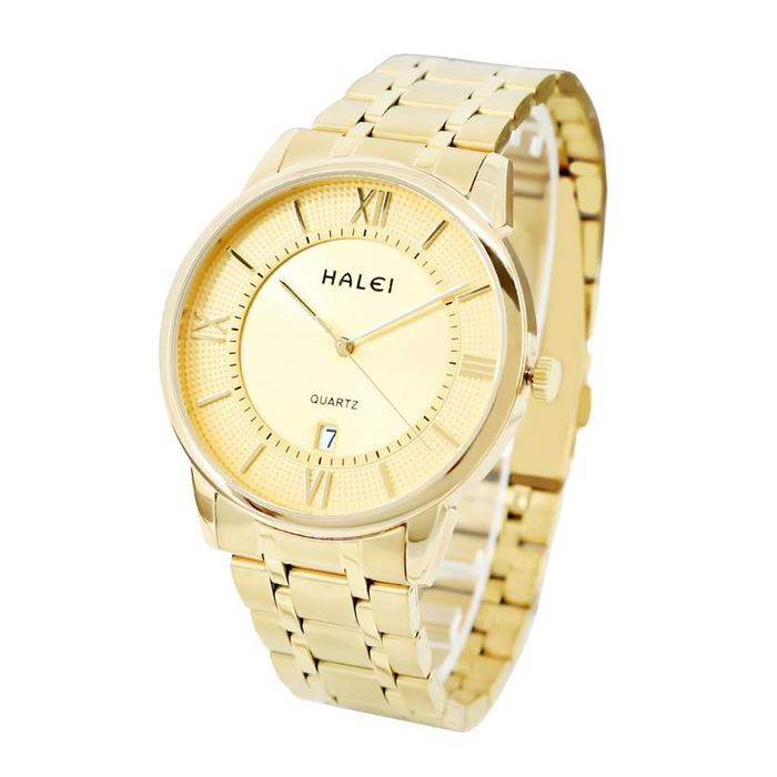 Halei Watch 566 M - Jam Tangan Pria Rantai Stainless Steel Analog Kekinian - Tahan Air dan Garansi 1