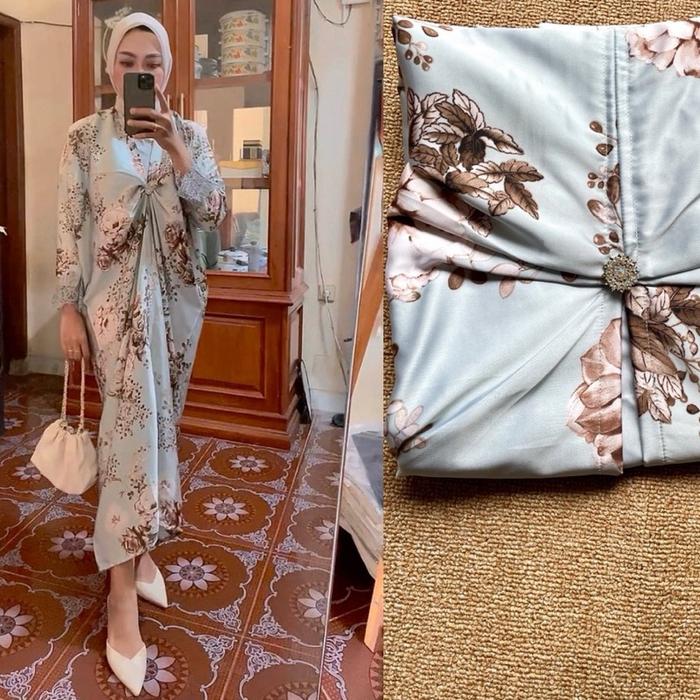 Kaftan Silk Premium Baju Wanita motif Armani Celana Linen