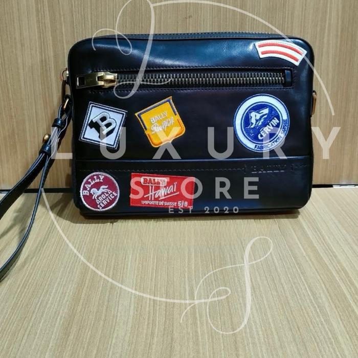 PRESTIGE BAG STORE Clutch Bally Taney Hawai Handbag Bally With Patch Bordir Original Authentic