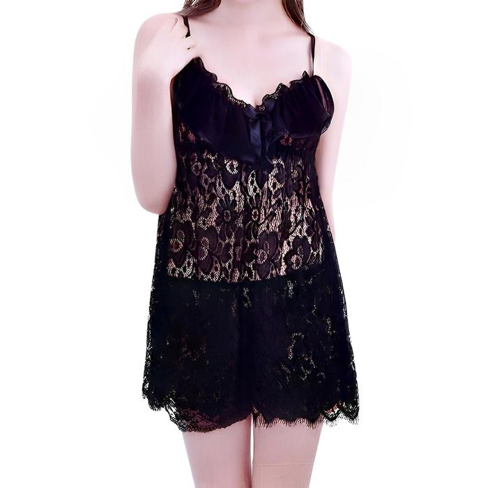 Lingerie Set Elegan Hotpant Renda Transparan Baju Tidur Premium Scelta LD SC 83044