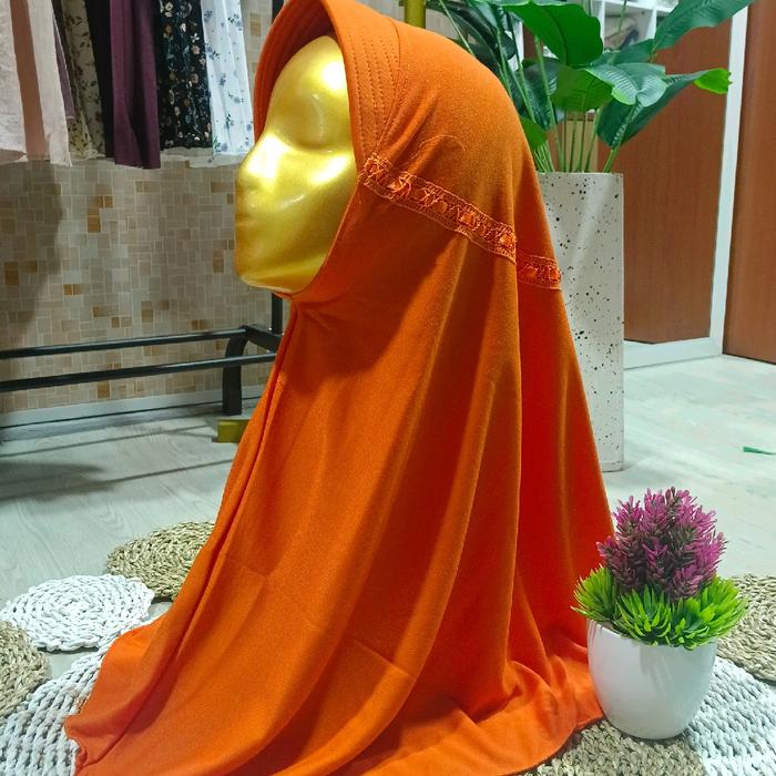 bergo tali belakang khusus warna orange