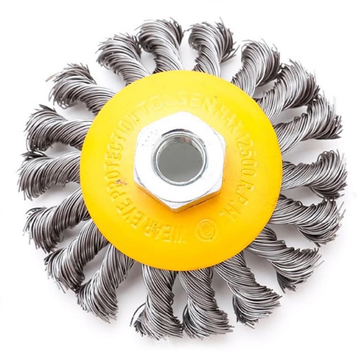 TWIST WIRE BEVEL BRUSH (INDUSTRIAL) Sikat Kawat Baja Piring Kuningan Gerinda TOLSEN
