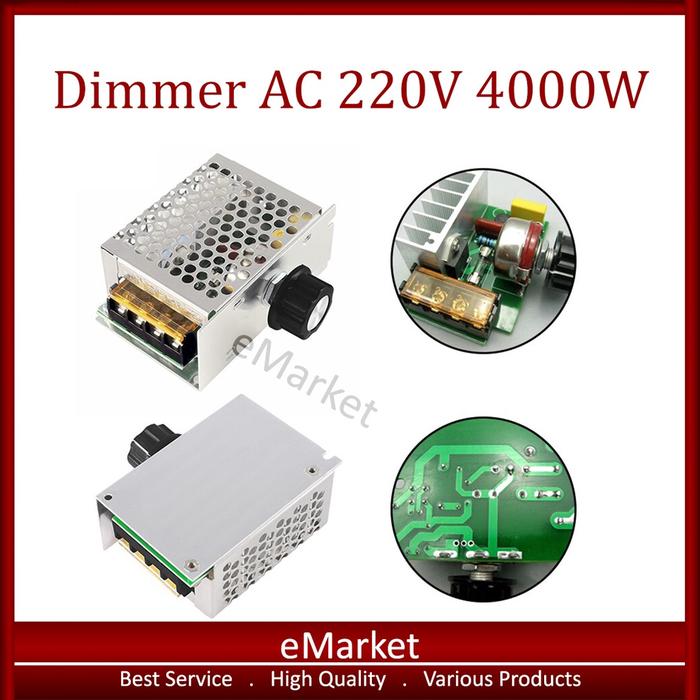 Dimmer AC 220V 4000W Casing Almunium / Pengatur Kecepatan Dinamo / SCR Voltage Regulator Adjust