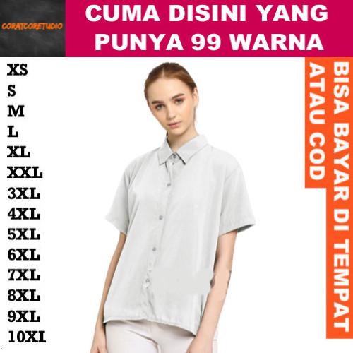 SIAP KIRIM 99 WARNA HEM CEWEK KEMEJA WANITA JUMBO BIG SIZE PENDEK POLOS WOOLPEACH WOLFIS SURABAYA JA