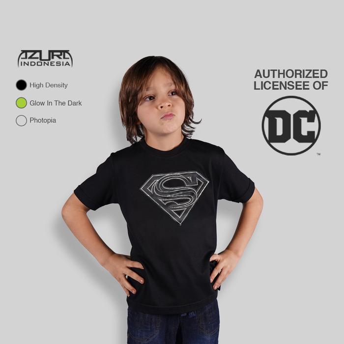 Azura Tshirt DC Comics Original Superman Comic Logo Asphalt Glow (Anak)